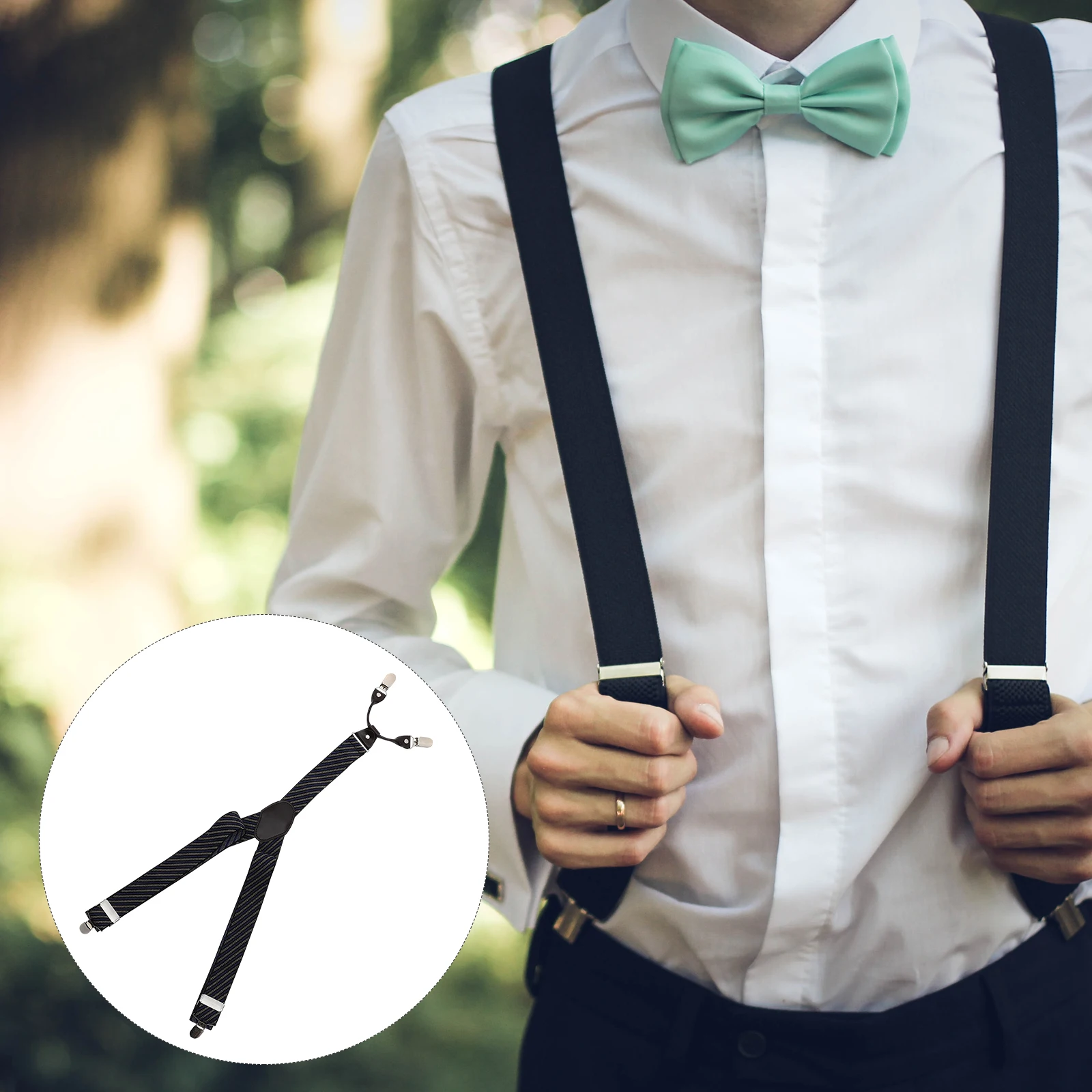 

Pant Suspender for Men Strap Clip Trousers Suspenders Dress Pants Polyester Men's Comfy