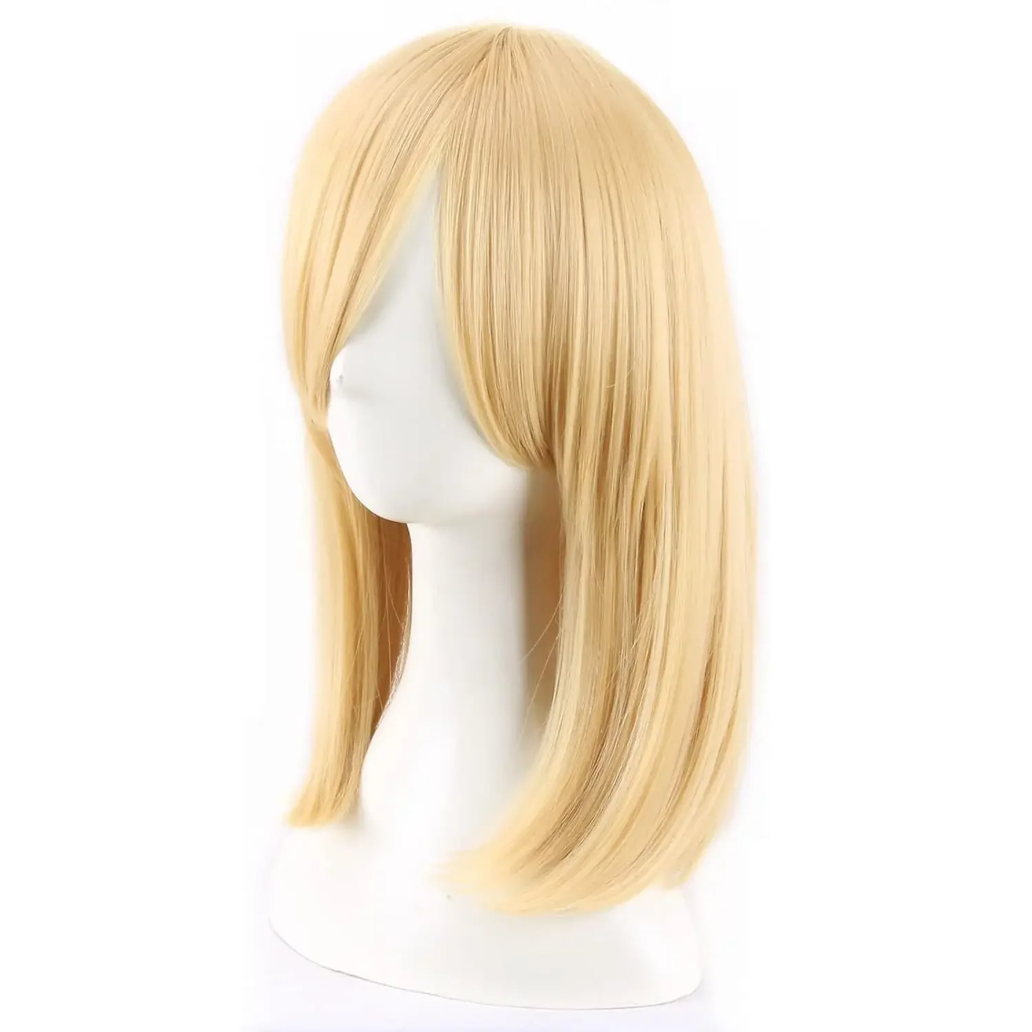 Perruque Blonde de Longueur Moyenne avec Frange pour Homme, Costume d'Halloween et de Noël, ixCosplay
