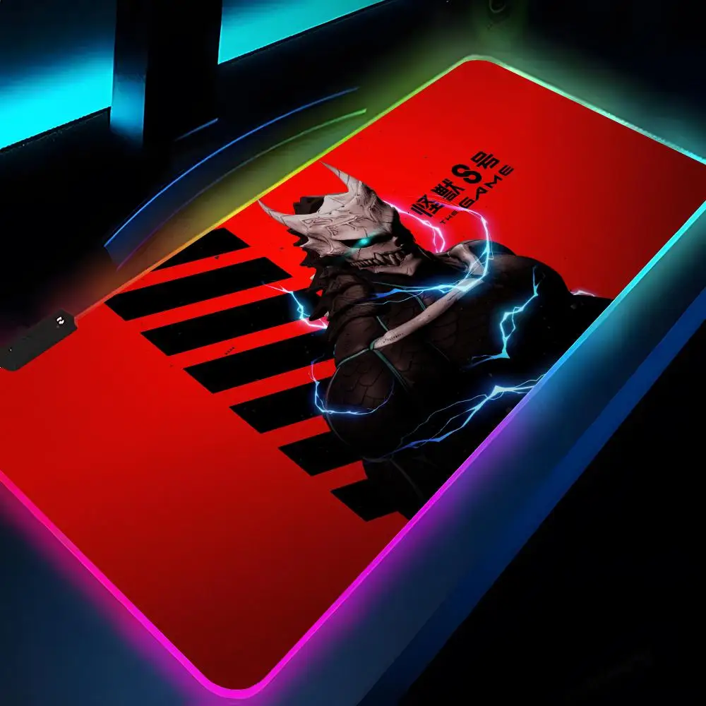 

Anime K Kaiju No. 8 Mouse Pad Rgb Xxl Laptop Mat Gaming Mousepad Backlit Keyboard Gamer Girl Table Pads Desk