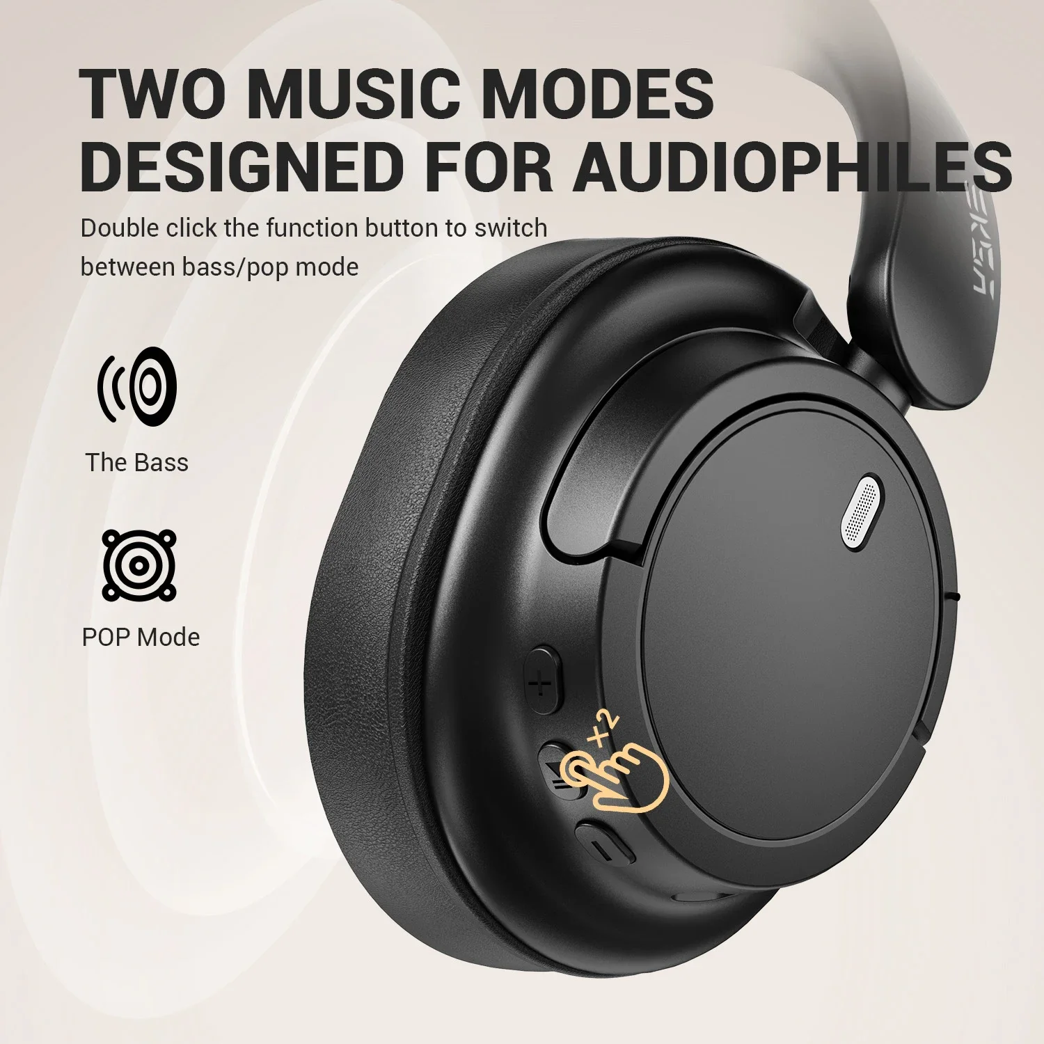 Oneodio SuperEQ V16 cuffie Wireless Bluetooth 5.3 cuffie Over Ear con microfono cuffie pieghevoli modalità Bass/Pop 90H Playtime