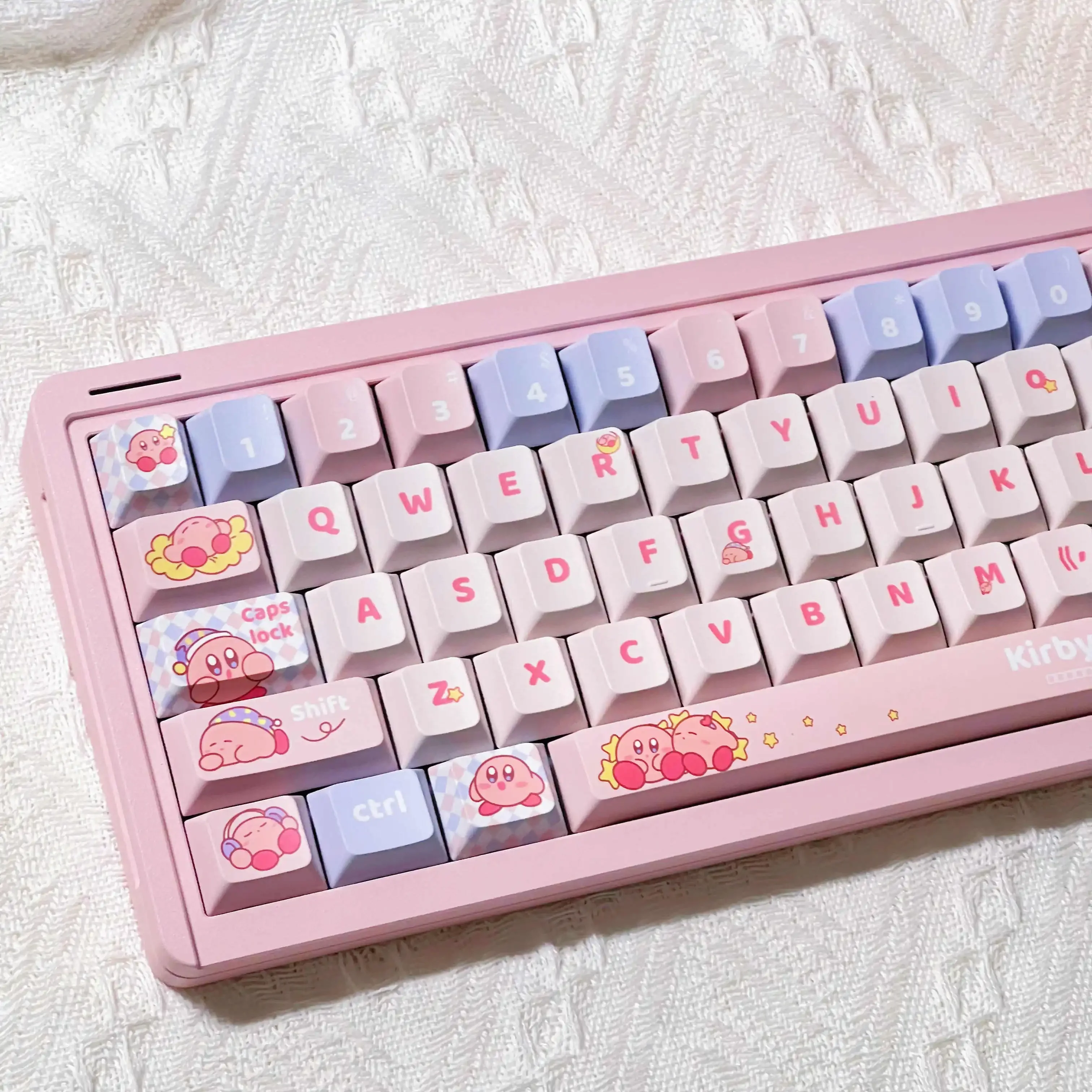 

141Keys Anime Kirby Pink Keycap Set Cherry Profiled PBT Heat Sublimation Customized MX Switch Gaming Mechanical Keyboard Keycaps