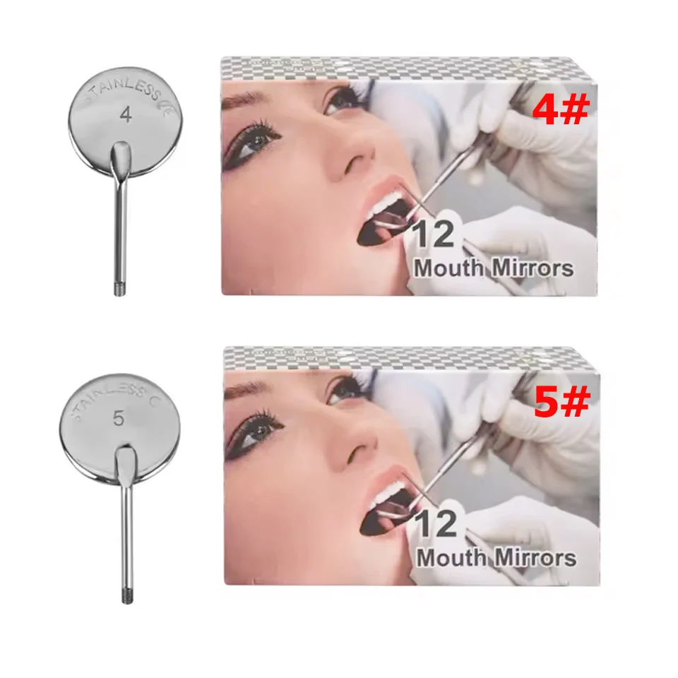 

Disposable Dental Mouth Mirror Size 4 and 5 Clear Reflector with Ergonomic Handle for Oral Examination