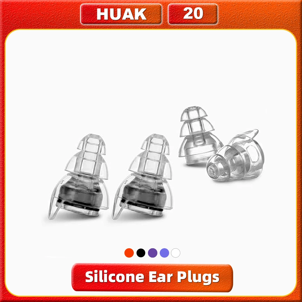 HUAK High Fidelity Silicone Earplugs with Storage Box for Concerts Musicians Motorcycles Noise Sensitivity Conditions and More