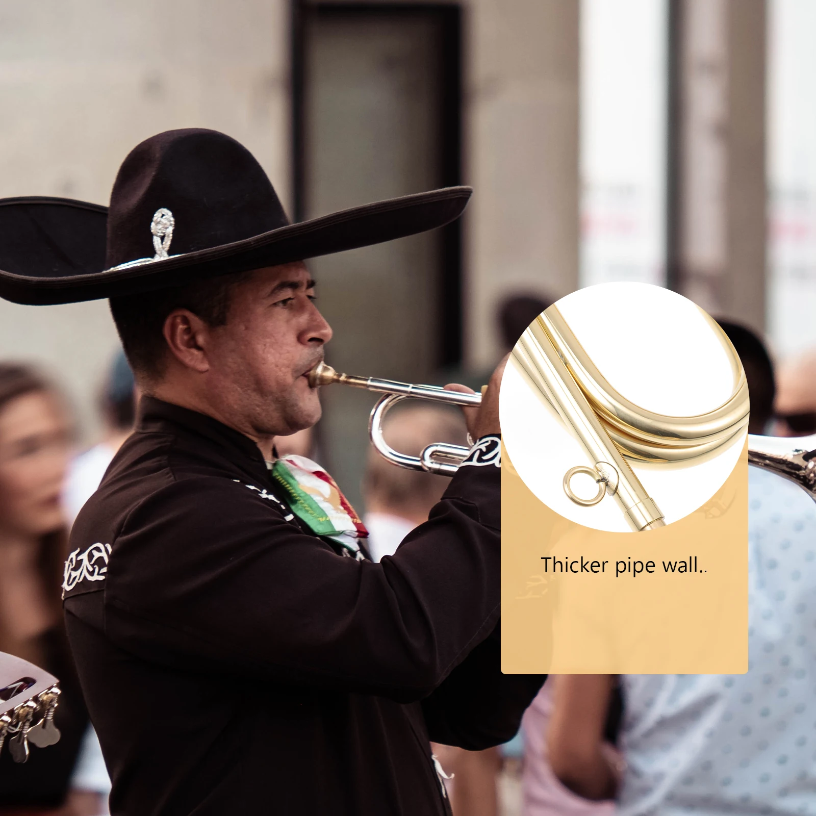 

1Pcs Military Small Trumpet Kid Golden Brass Durable Beginner Musical Instrument Educational Learning Tool Students Trumpet