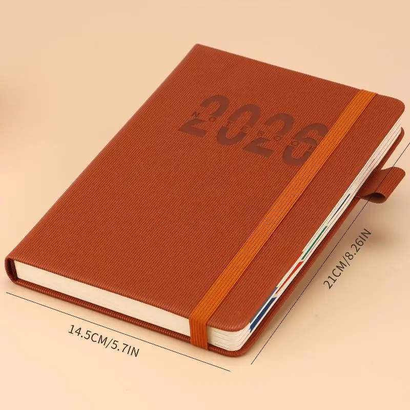 2026 Daily Monthly Planner With Colorful Monthly Mark Hardcover Leather Day Planner 400 Pages Dated For Daily Scheduling