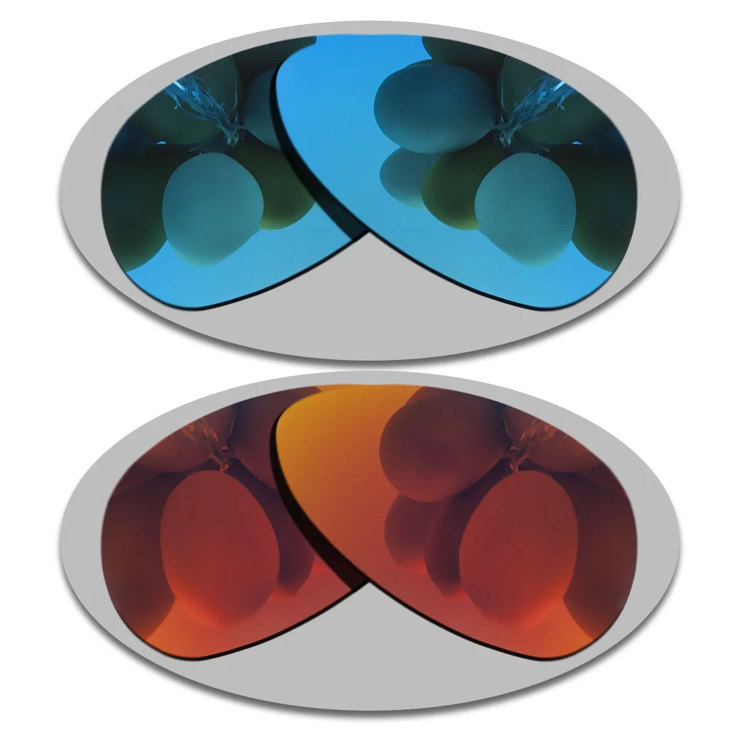 

Sky Blue&Fire Red Lenses Replacement For-Oakley Scar Polarized Sunglasses