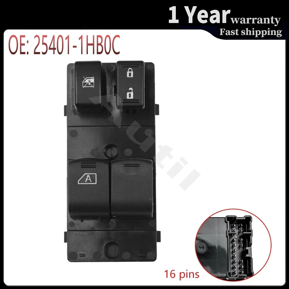 

For Nissan Micra 2010-2016 Front Left Electric Power Window Switch Glass Lifter Button Car Accessories 25401-1HB0C 25401-3BB0C