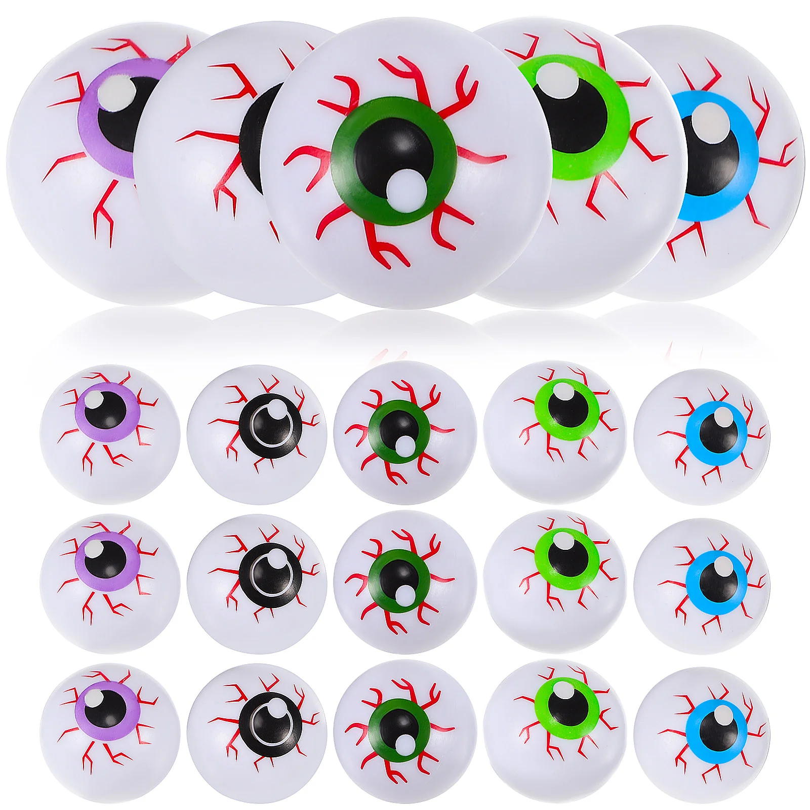 20 Pcs Halloween Decor Eye Ball Beads Bounce Party Favor Balls Plastic Pp Supplies Child Toy Eyeballs False