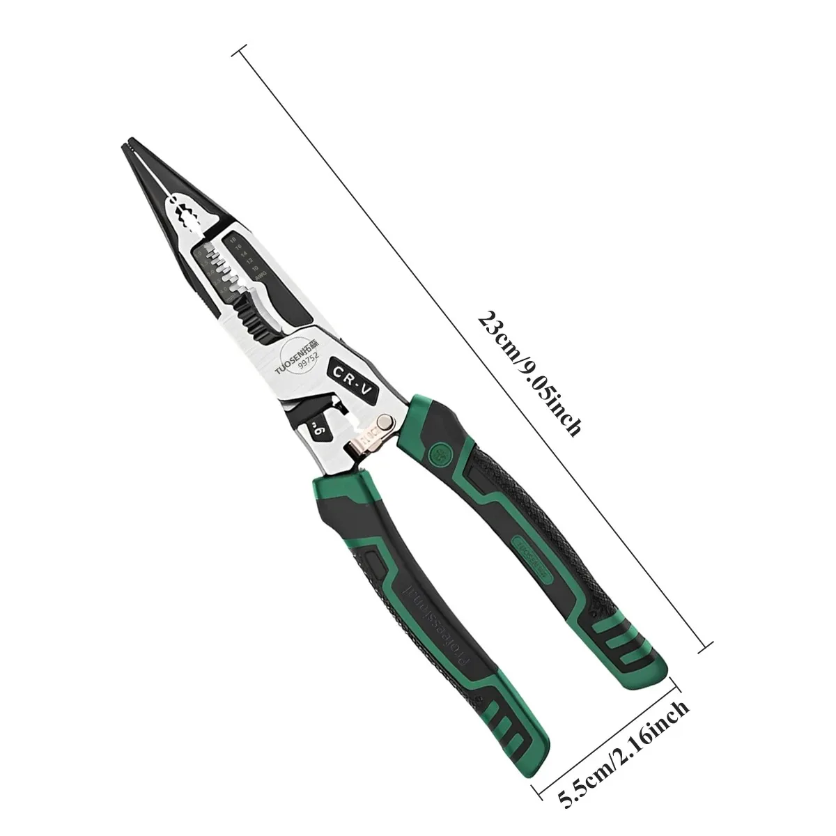 Pince à dénuder multifonctionnelle, pince à bec effilé, fil de coupe, sertissage, électricien, réparation, outils à main, 1PC