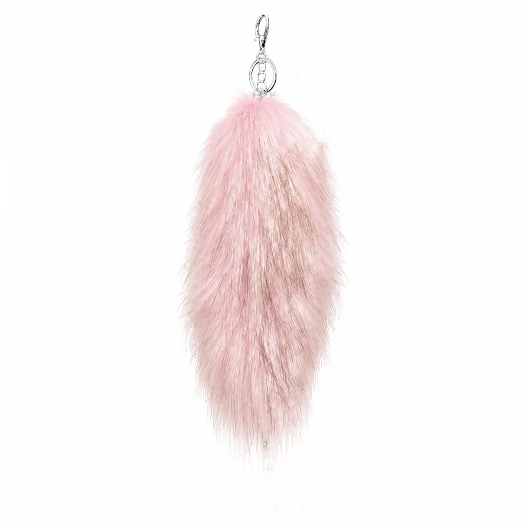 Faux Fox Fur Tail Keychain for Bags and Accessories