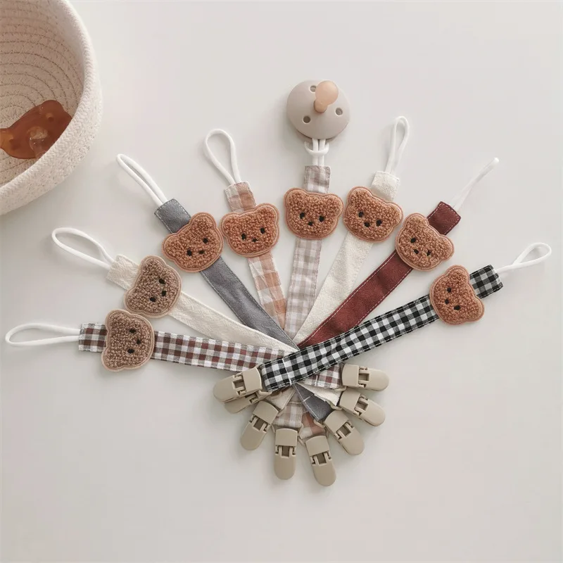 Chains for Baby Pacifiers Clips Rope Pacifier Baby Sucking Stitch Pacifier Clip Fabric Babies Newborn Accessories Nipple Holder