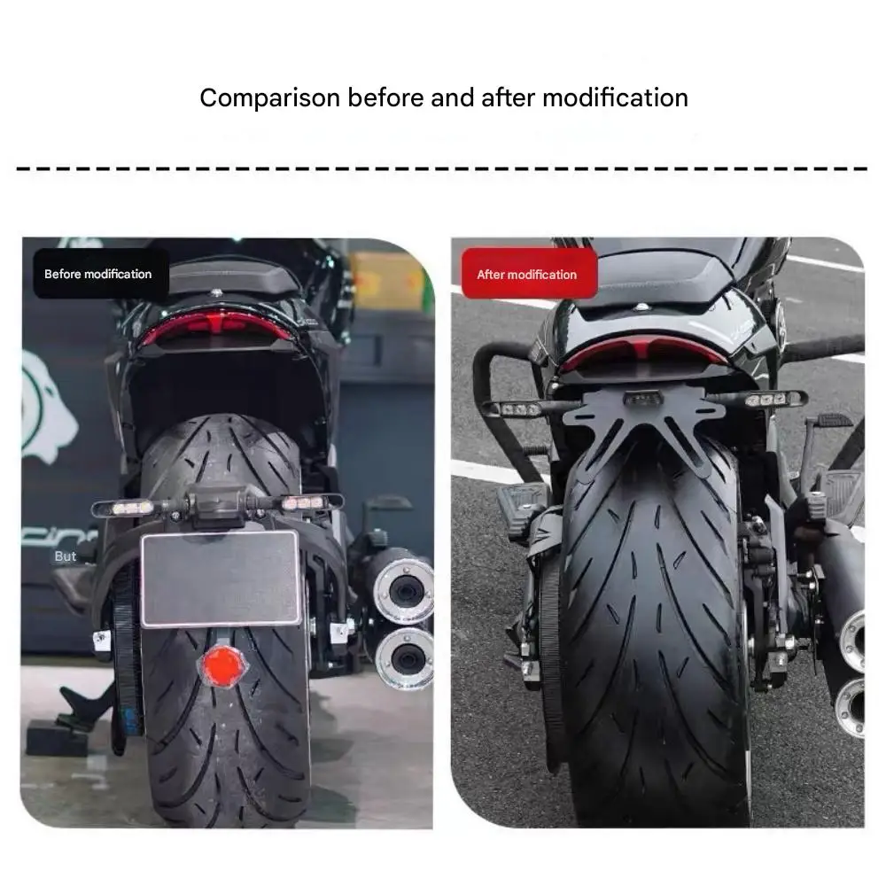 ل بريكستون كروسفير C1002V C 1002 فولت دراجة نارية قصيرة الذيل لوحة ترخيص حامل الحاجز الخلفي بدوره إشارة قوس لوحة ترخيص #6