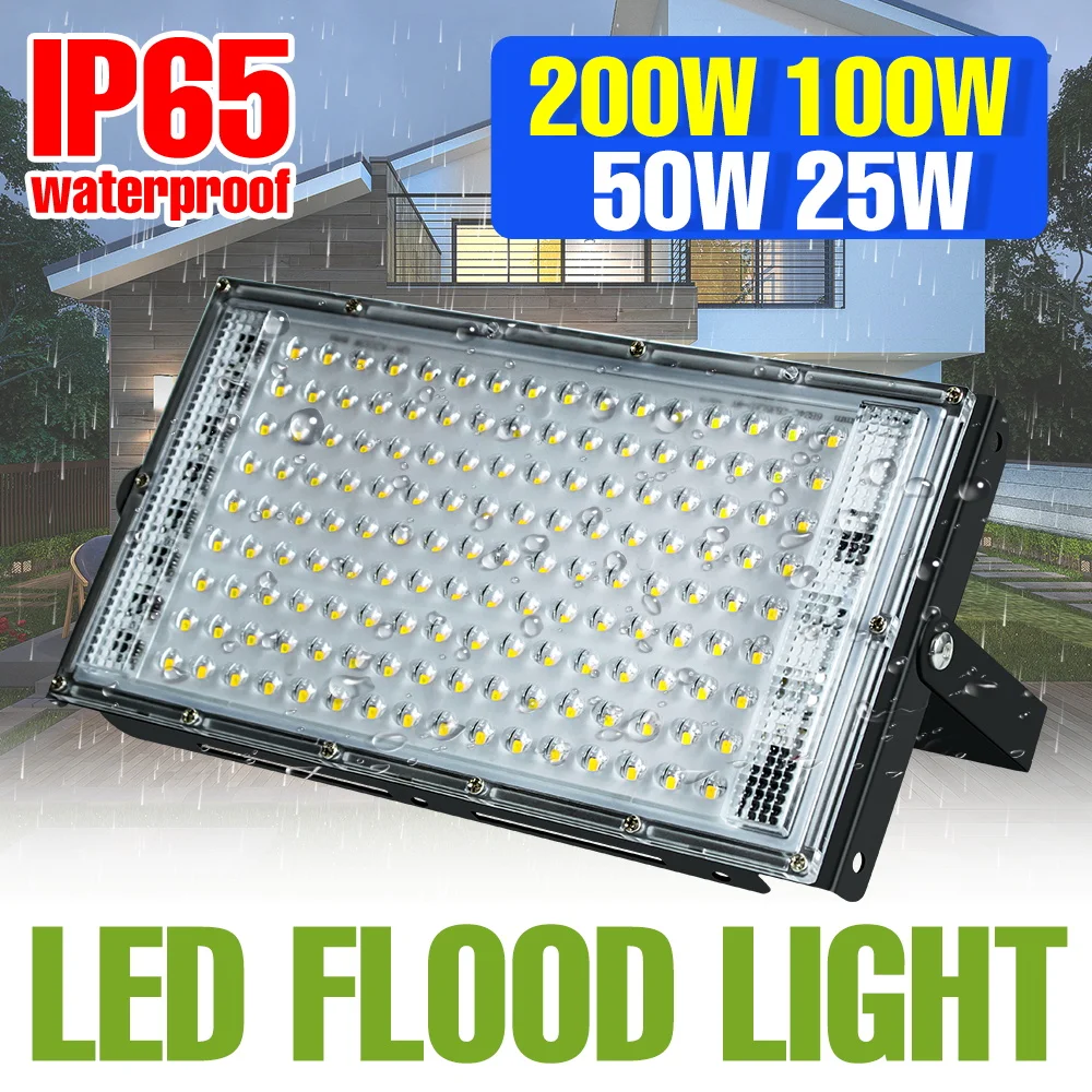 200W LED Floodlight AC220V Spotlight IP65 Waterproof Outdoor Refletor Street Lamp For Warehoue Backyard Corridor Garden Lighting