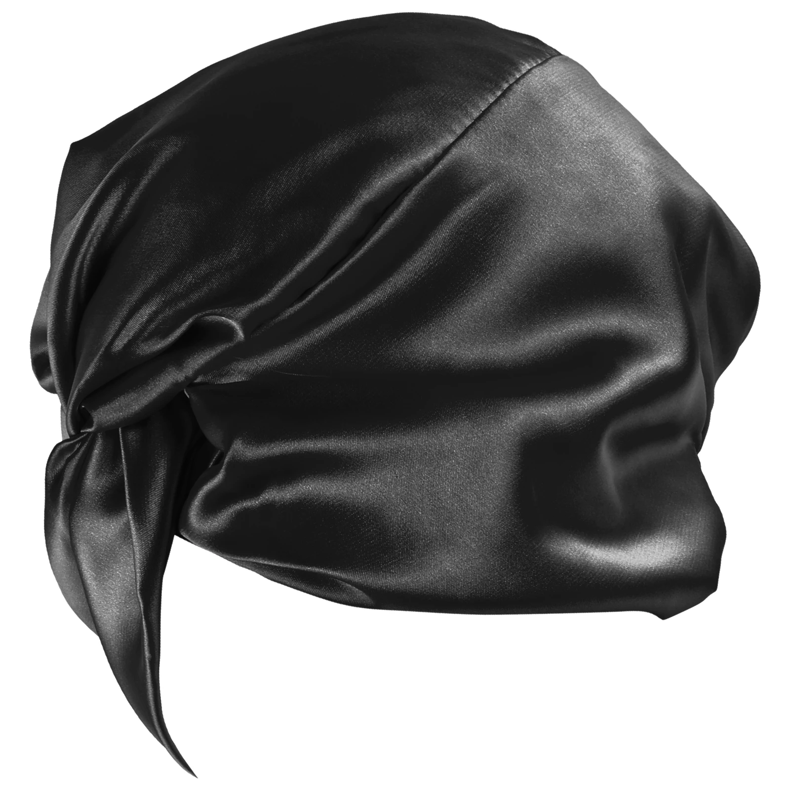 

Imitation Silk Women Bath Hat Black Shower Caps Sleeping Bonnet Comfortable Hair Protection Anti Knot Long Hair Elastic