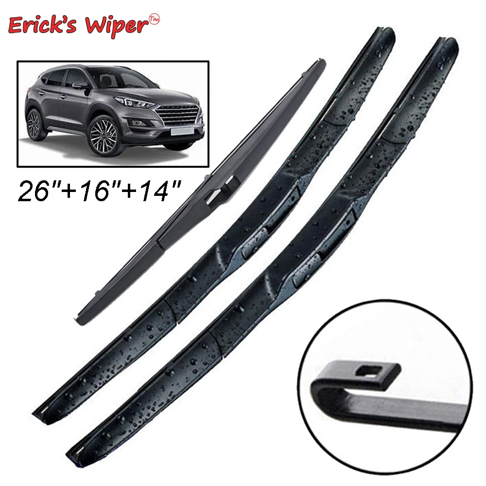 Erick's Wiper Front & Rear Wiper Blades Set For Hyundai Tucson TL 2016 - 2020 Windshield Windscreen Window Brushes 26