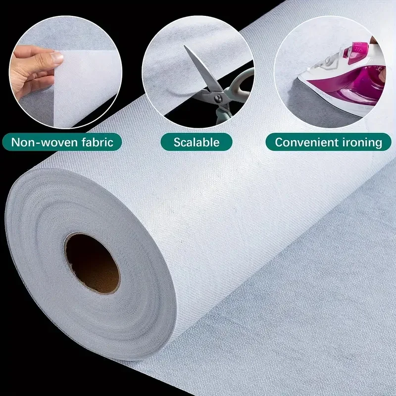 1 Roll Non-woven Adhesive Lining Lightweight/Medium Polyester Single-sided Interface For Crafts Bags Home Decoration DIY Crafts