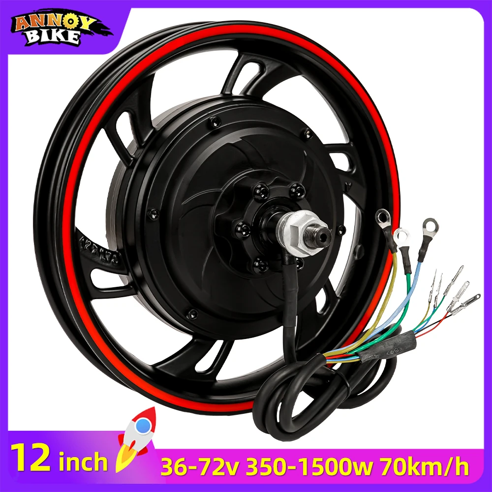 

12 inch Electric Bike Motor 36V48V60V72V 350-1500W Gearless Motor Hall Sensor Disc Brake Scooter MTB Tricycle Mobility ATV DIY