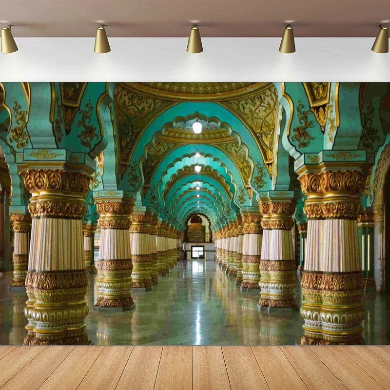 Toile de fond photographique Mysore Palace : Sites panoramiques en Inde, designs exceptionnels, bâtiments historiques pour portraits