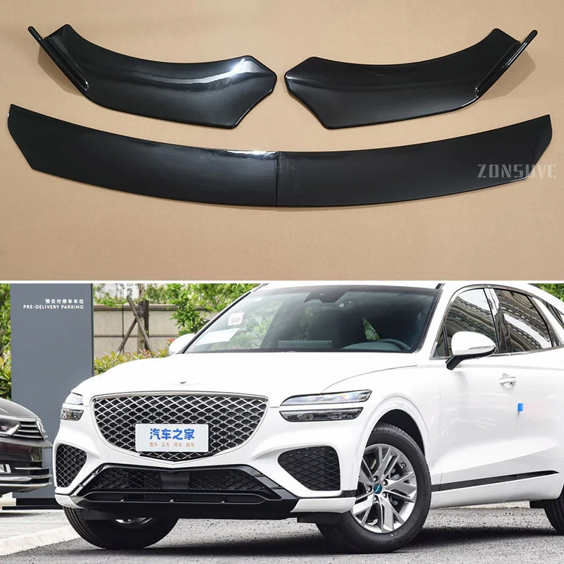 

For Genesis GV70 2021--2024 Year Front Bumper Lip Splitter Spoiler Body Kit Accessories Universal 4pcs