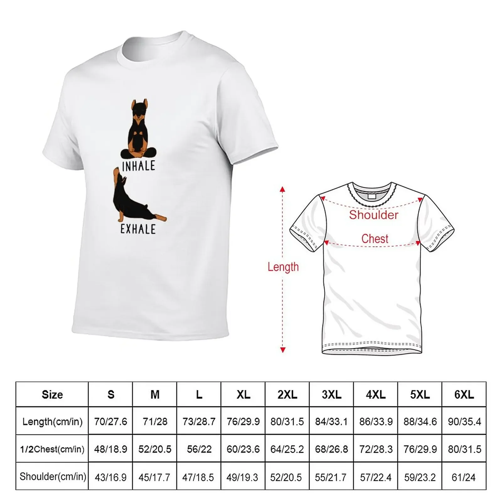 Inhale Exhale Doberman Pinscher Yoga T-Shirt summer clothes summer tops boys whites men clothings