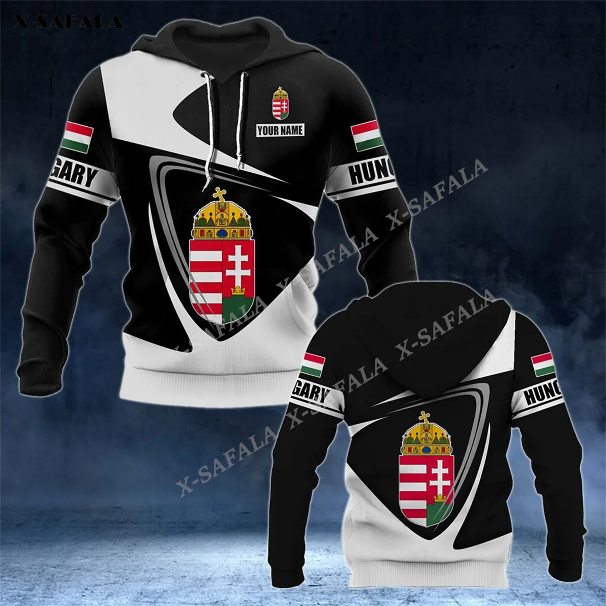 

HUNGARY COAT OF ARMS Flag Custom Name 3D Print Zipper Hoodie Men Pullover Sweatshirt Hooded Jersey Tracksuits Outwear Coat