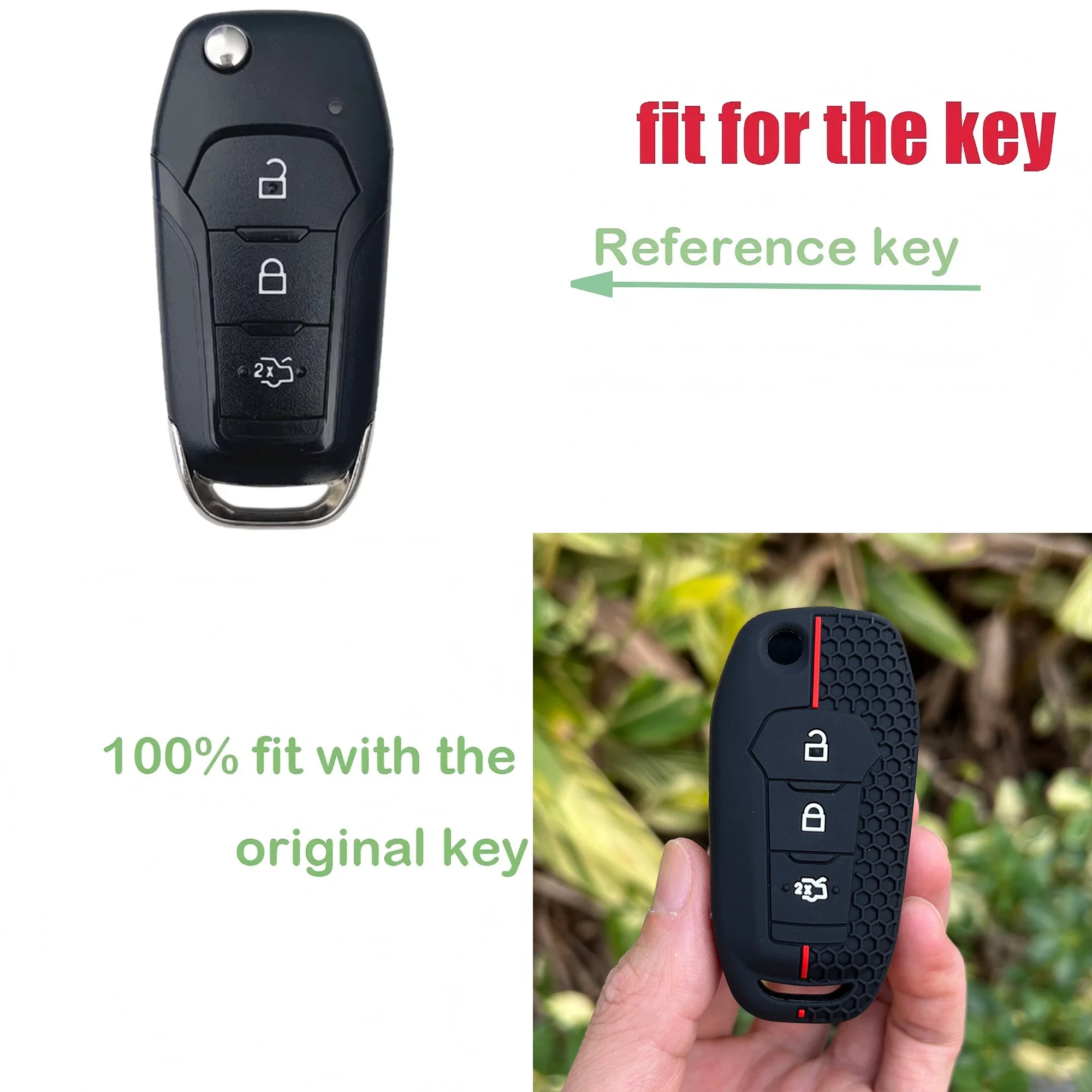 

Silicone Car Key Cover Case Protector for Ford Figo Mondeo 5 Ecosport Puma Fiesta Mk8 Everest Ranger Keyless Go Remote Keychain