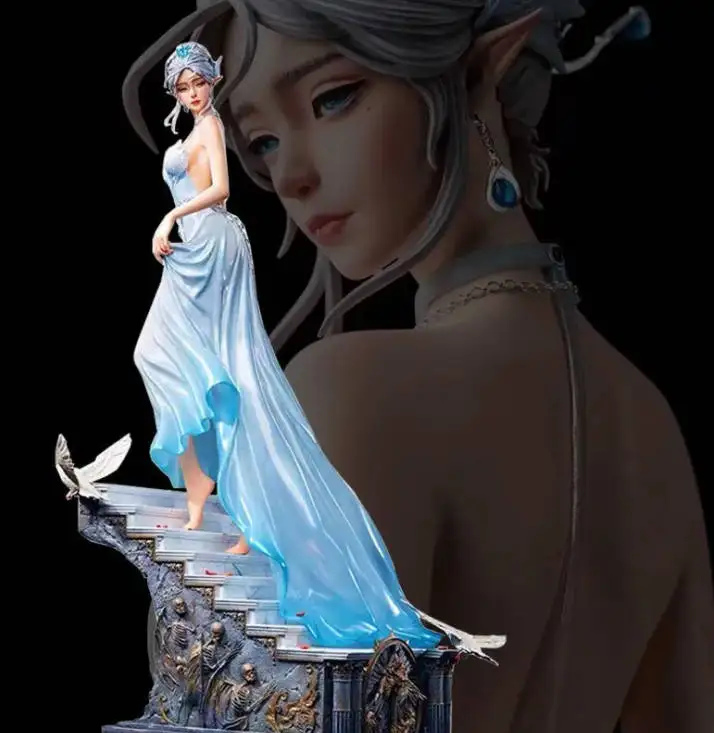 

Ghost Blade Ice Princess Hai Qinyan Statue, Looking Back Anime Figure Model, Collector Art Display Gift