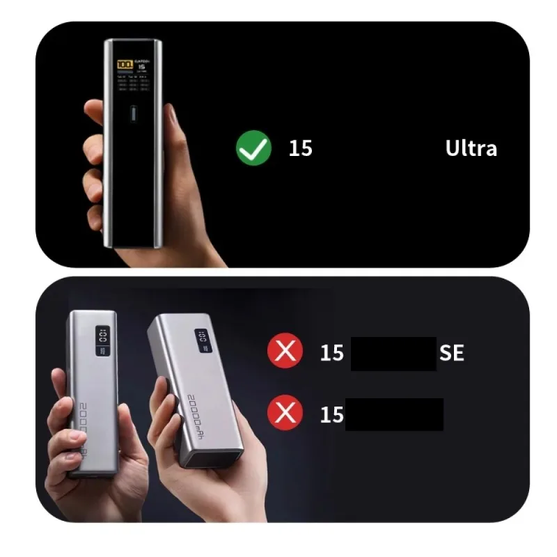 For CukTech 15 Ultra PB200U Soft Silicone Protective Case anti-Dirt and Dust Resistant Solid Color Power Bank Accessories Sleeve