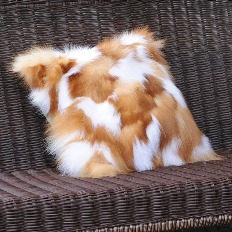 CX-D-33G Home China Factory Wholesale Patchwork Real Fox Fur Pillow Cover