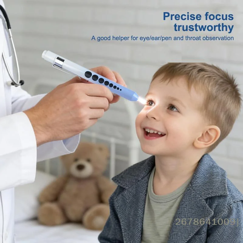 ☭1Pcs Reusable LED Penlight Flashlight With Pupil Gauge Pocket Clip Pen Light Torch Lamp For Nurses Doctors Reading Work