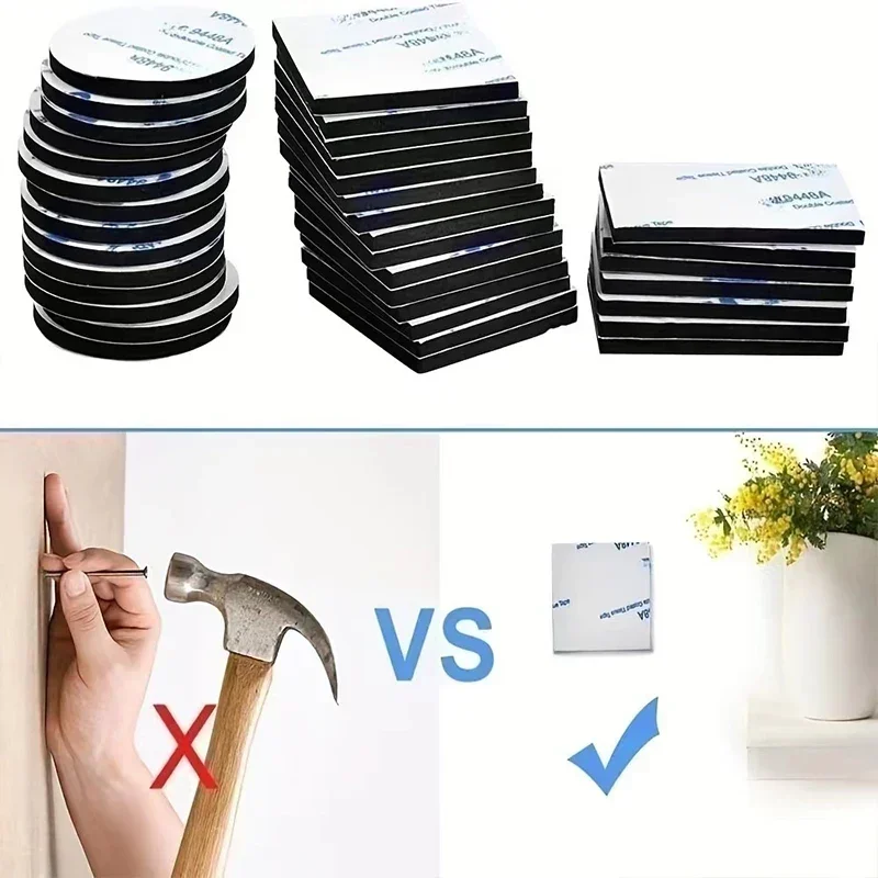 10-50PCS Thick Strong Viscosity EVA Foam Double Sided Tape Die Cut Backed Sticker for Home Office and Item Bonding Use