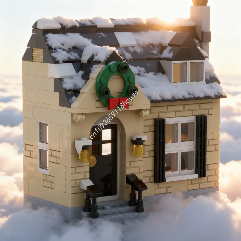 377 stks MOC Seizoensgebonden Kerst Winter Huis 2 Modelbouw Speelgoed Blokken Architectuur DIY Creatief Idee Kerstcadeaus Onderwijs