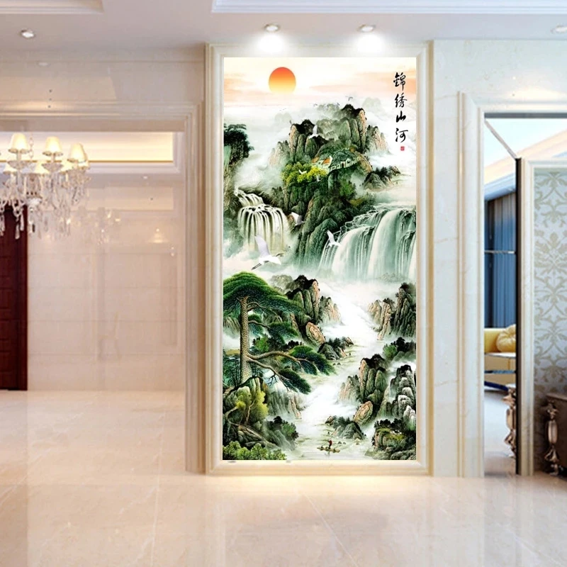 Customized 3D wallpaper Mural corridor aisle Background Decorative painting vertical landscape welcoming pine bedroom restaurant