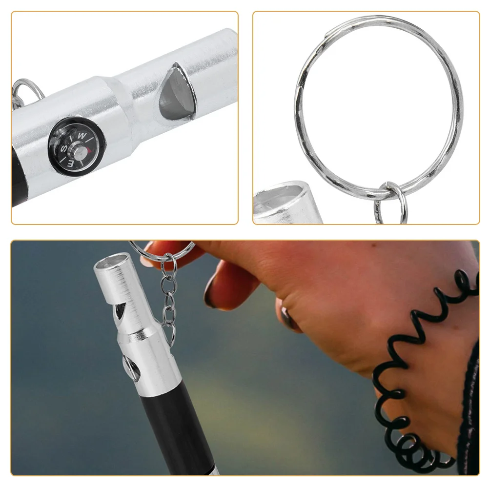 

Multifunctional Survival Whistle Compass Flashlight Emergency Hiking Camping Tool Safety Whistle Keychain Hiking Flashlight