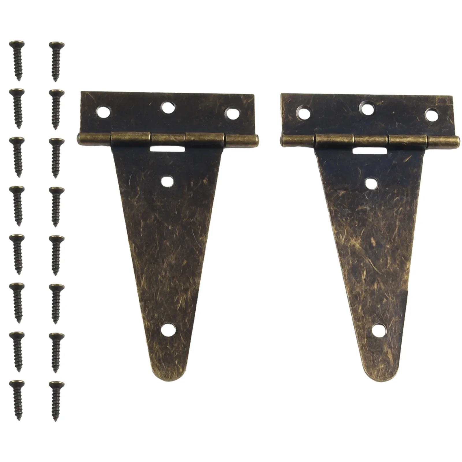 

2pcs Hinges Bronze For Wood Wine Box Galvanized iron Repair Set T shaped Tool With screws Replacement Supplies