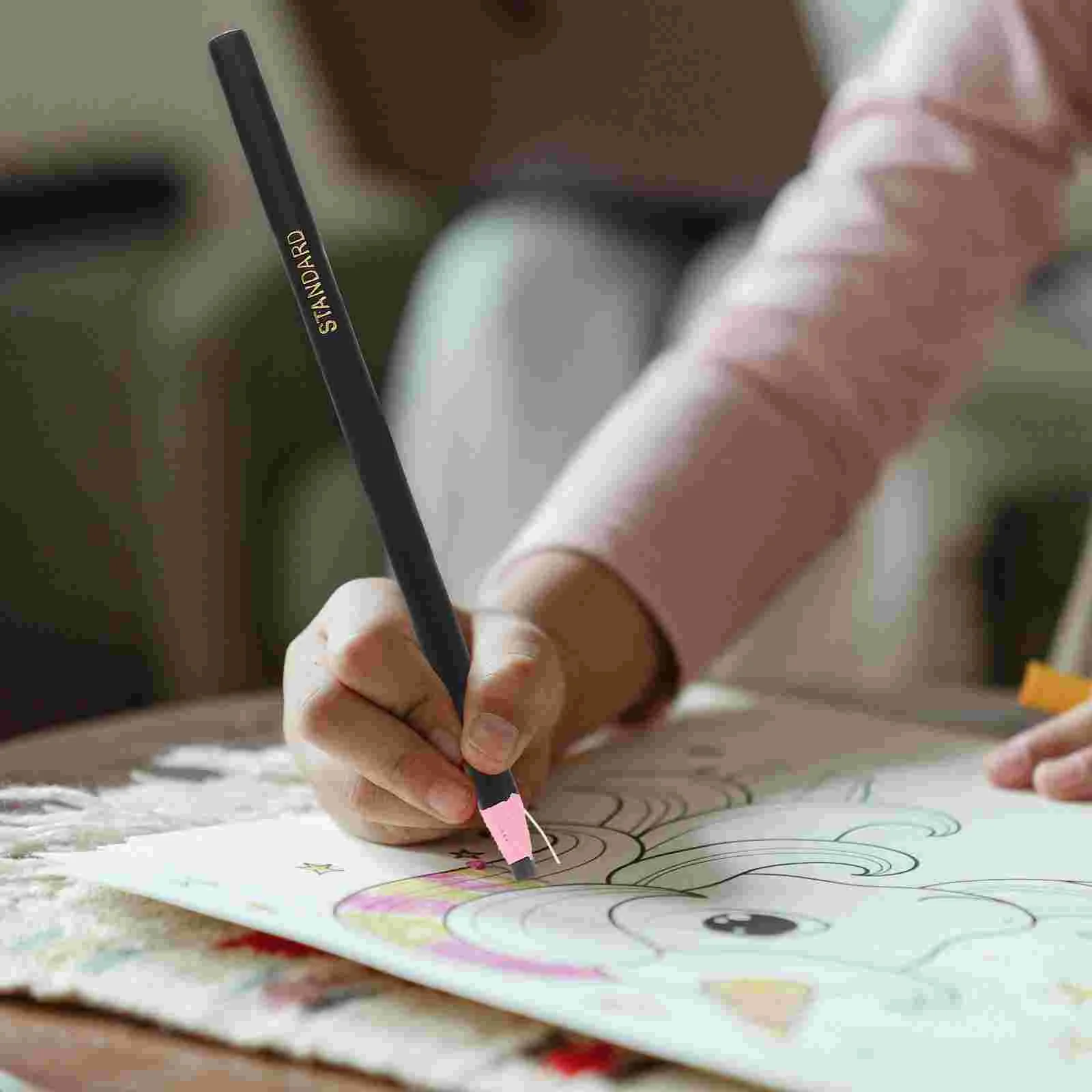 12 Pcs Pull Crayons Wax Markers Peel-off Pens Pencil Sharpener Paper Drawing Pencils Carpenter