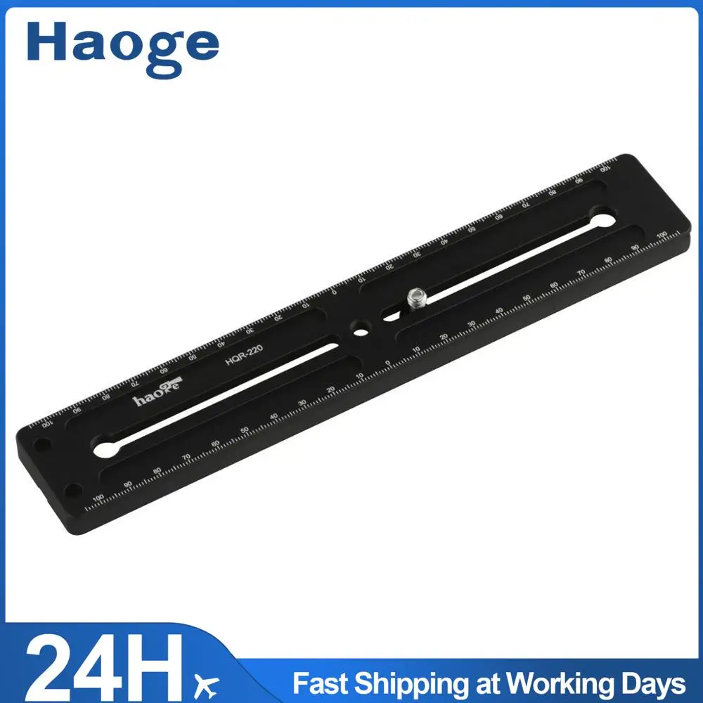 Haoge 220mm Multi-purpose Long Quick Release Extender Rail Sliding Plate for Camera Tripod Ballhead Clamp fit Benro Arca Swiss