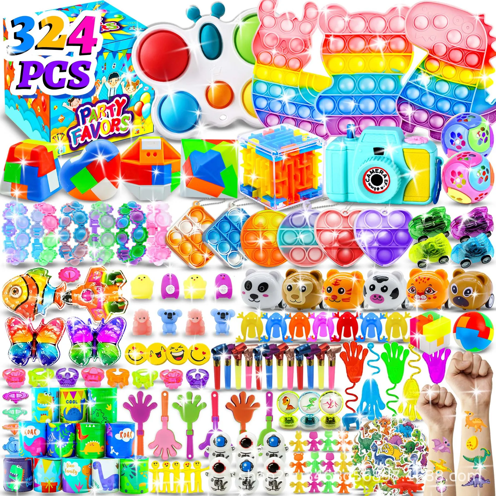 Kids Fidget Toy Pack - Sensory Treasure Box for Party Favors Classroom Prizes Stocking Stuffers Birthday Gifts - Assorted Pack