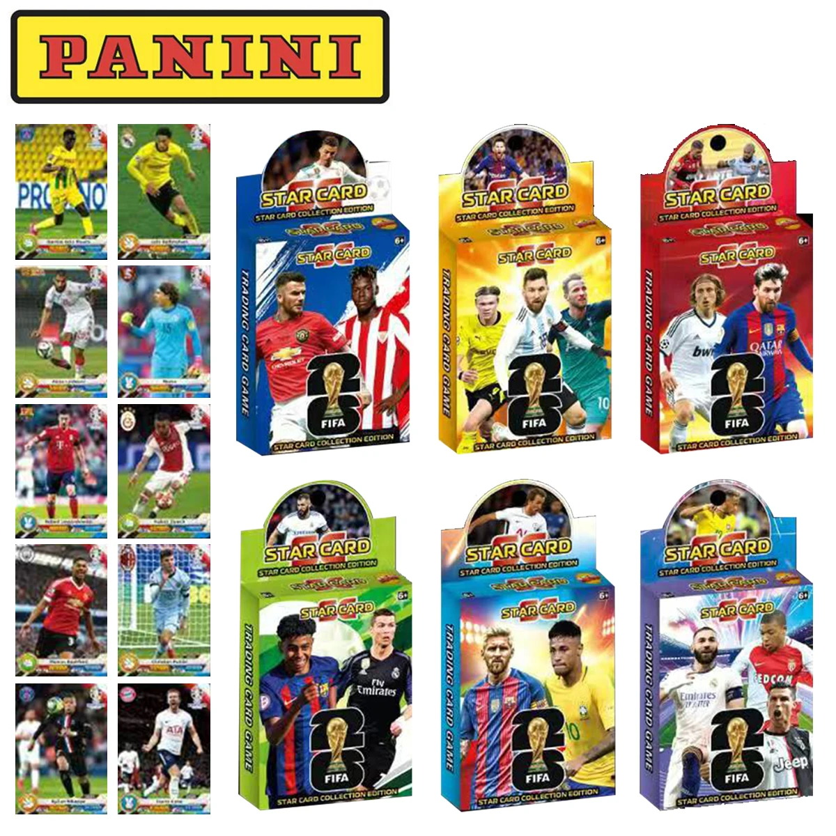 Cartes de collection Mini Messi Ronaldo Mbappe Neymar, cartes LASER, étoile de football de classe, jouets de jeu rares, cadeau, vente en gros, nouveau, 2025, 24 pièces