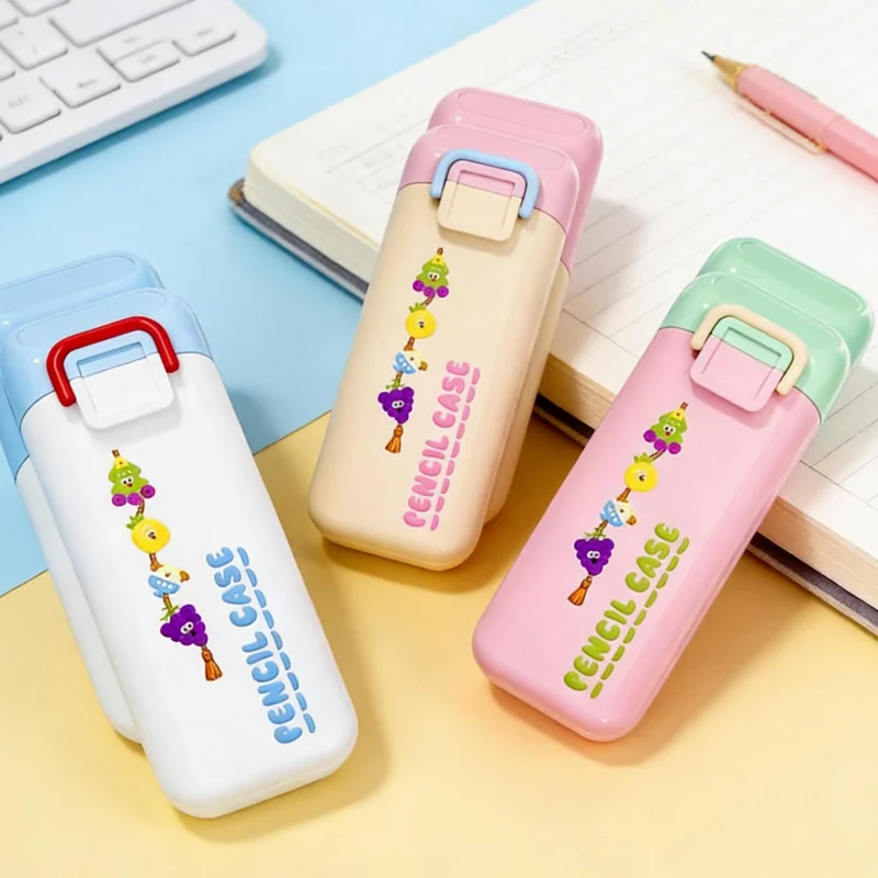 

1 шт., случайный цвет, двухслойный держатель для ручек, креативный держатель для ручек большой вместимости «два в одном», серия Dopamine Color, контейнер для хранения на рабочем столе в общежитии, портативный настольный органайзер большой вместимости.