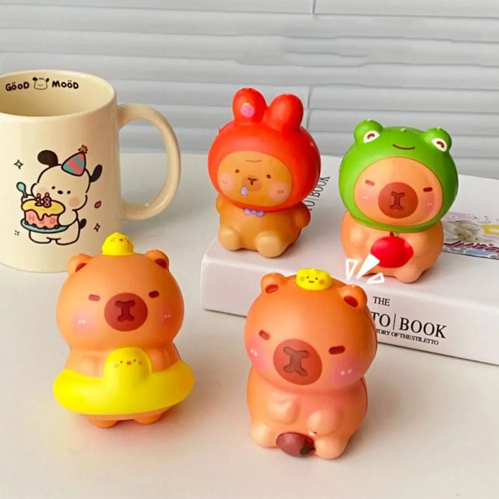 Ciekawa zabawka sensoryczna Capybara zabawka do ściskania PU Fidget Toy Cartoon Fidget Toy powolne odbicie 3D szczypta zabawka dekompresyjna dla dzieci