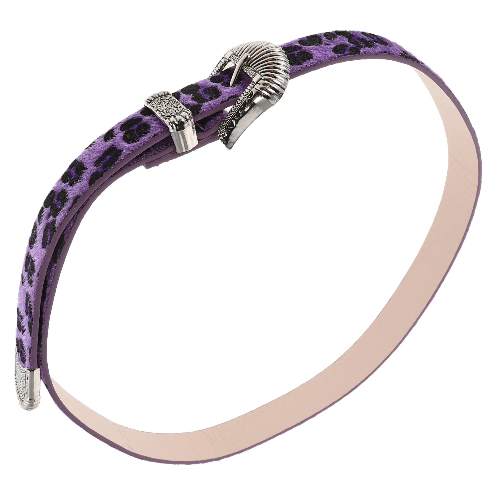 الأرجواني المرأة ليوبارد طباعة حزام عريض خمر مشبك الغربية حزام الخصر الأنيق الإكسسوار لفستان الجينز ملابس غير رسمية #1