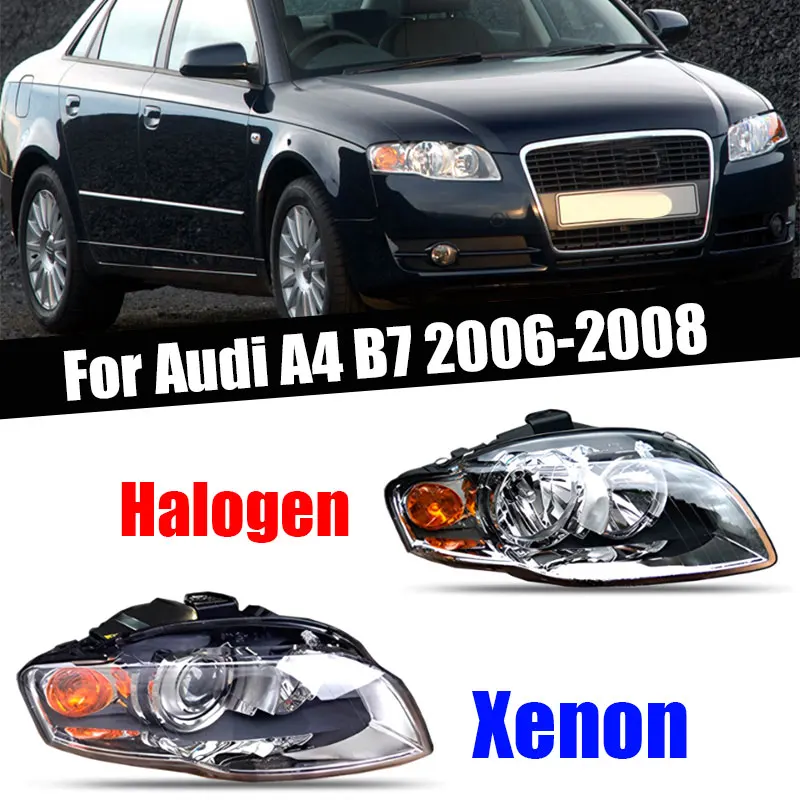 

Автомобильные аксессуары для Audi A4 B7 2006 2007 2008, галогенный ксеноновый передний бампер, сигнальная лампа дальнего света, фара в сборе