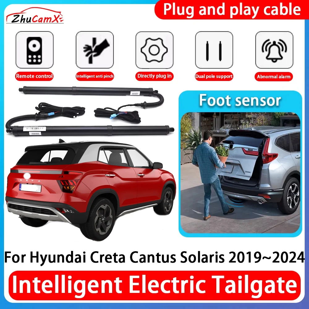 

ZhuCamX Car Power Trunk Electric Suction Tailgate Intelligent Tail Gate Lift Strut For Hyundai Creta Cantus Solaris 2019~2024