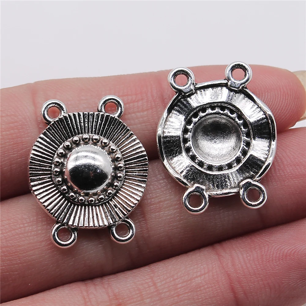 

Wholesale 100pcs/bag 21x26mm Body Chain Flower Porous Connector Antique Silver Color Jewelry Findings Jewelry Accessories