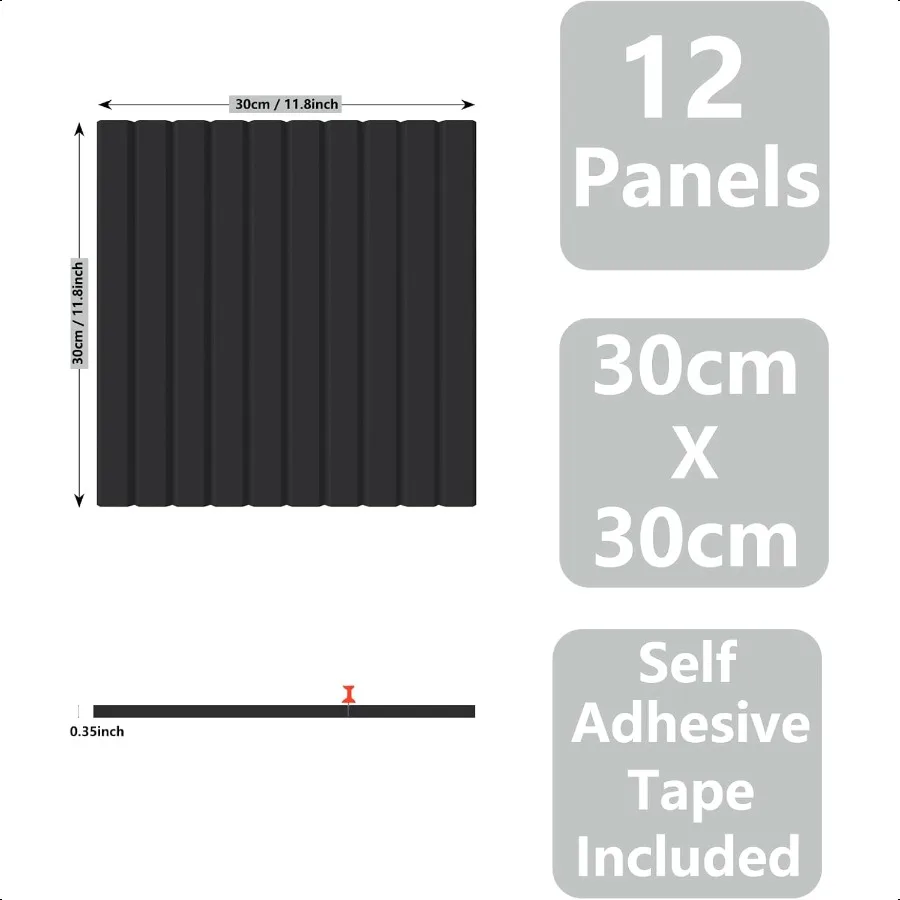 لوحات الفلين الكبيرة للجدران البديلة 12 حزمة ورأى بلاط الحائط شرائح لوحة الحائط ورأى لوحة الإعلانات Pinboard 48x36 للمكتب #5