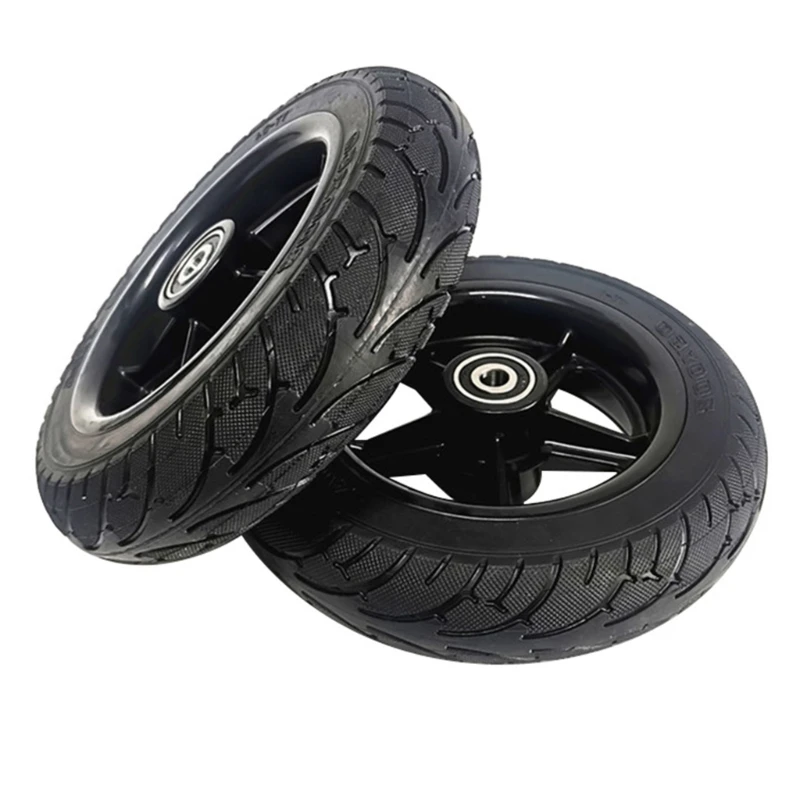 652D Kids Kickscooter Wheel Adults Scooter Replacement Spare Wheel 8Inch Electric Scooter Solid Rubber Wheel with Bearings