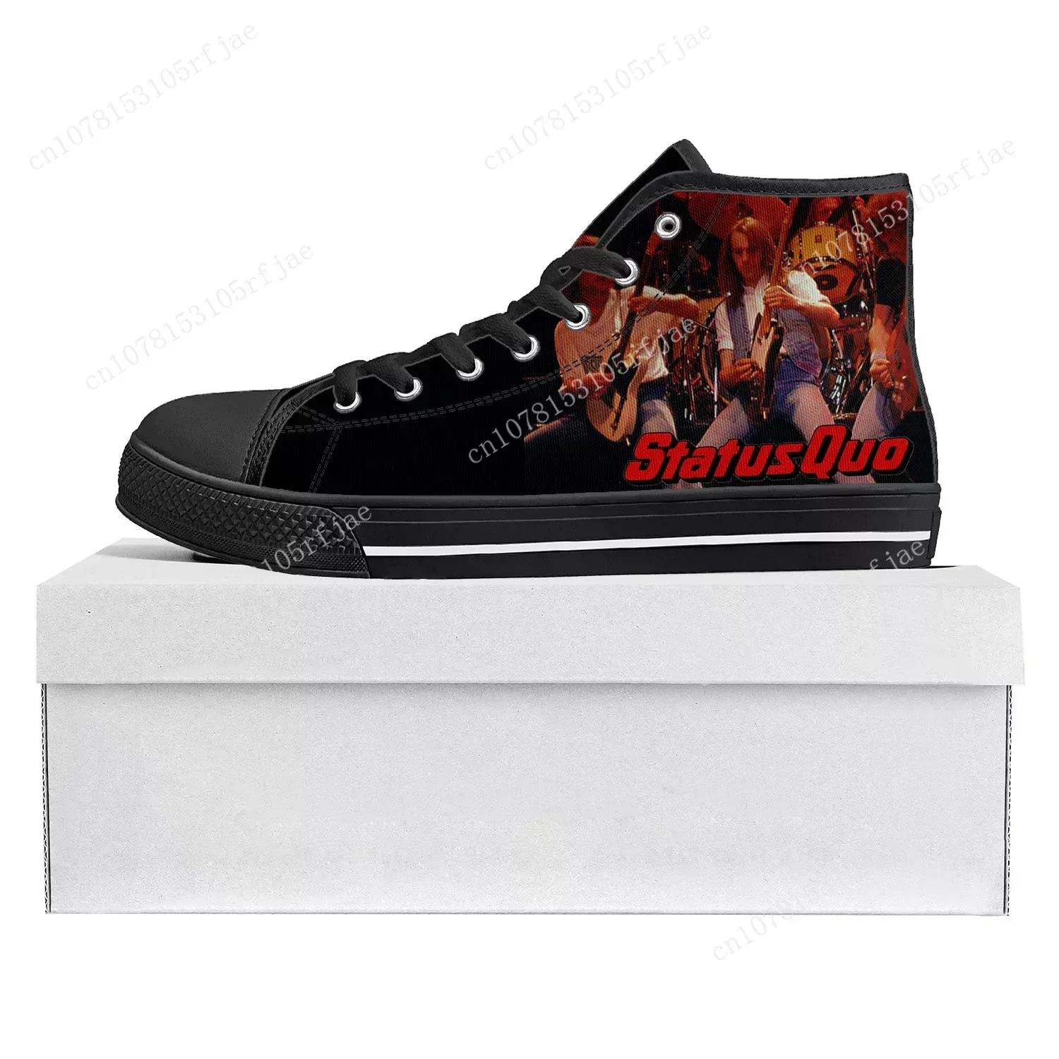 Status Quo Rock Band Fashion High Top High Quality Sneakers Mens Womens Teenager Canvas Sneaker Casual Couple Shoes Custom Shoe