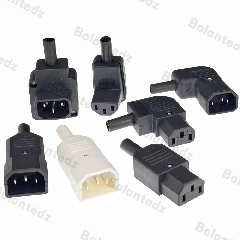 Black Elbow C15 C13 C14 Power Cord Wiring Power Plug Assembl