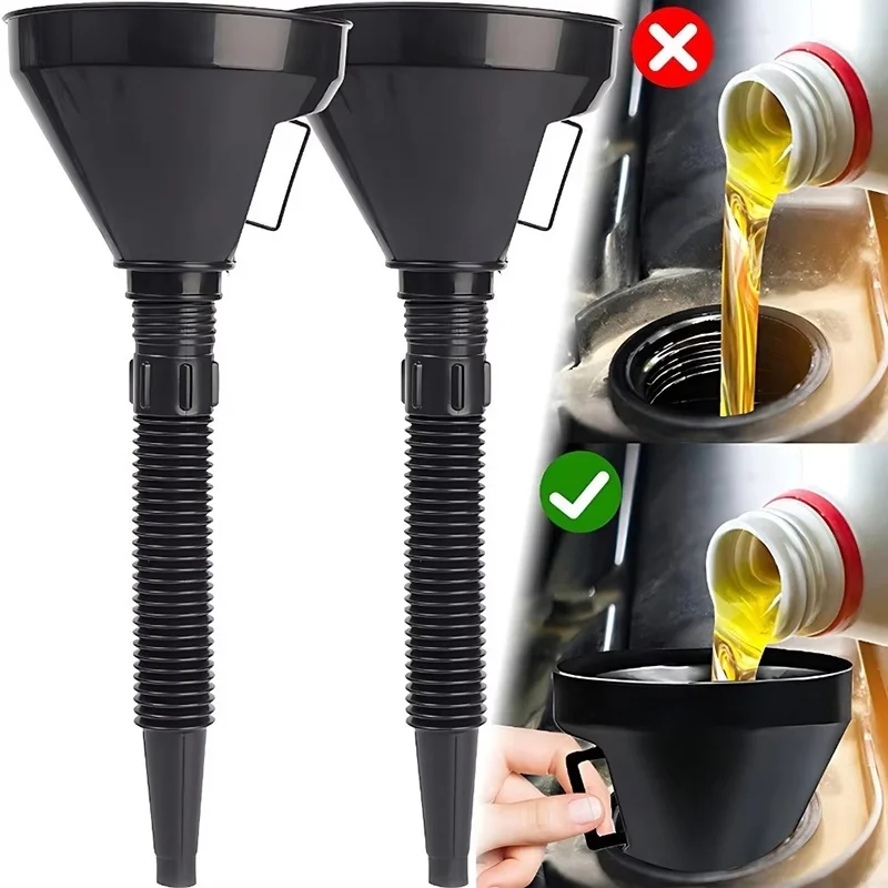 Universal Oil Funnel With Filter Pipe Handle Set Diesel Gas Fuel Filler Tools Car Accessories For Truck Motorcycle Off Road 4x4